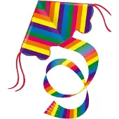 Günther Cerf-volant monofil Rainbow - - Pour enfant à partir de 6 ans - Queue de stabilisation incluse