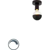QAZQA Plafonnier design noir avec réflecteur G95 noir - Facile