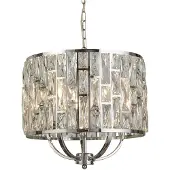 Searchlight BIJOU 5-flamme chromé Lampe à suspension avec verre en cristal