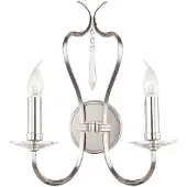 Elstead Lighting Applique murale avec bougeoir Pimlico, nickel poli, 2xE14x60W, laiton, dim. : 41x36x19 cm, IP20, Elstead