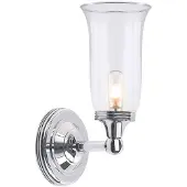 Elstead Lighting Applique de salle de bains Austen, chrome poli, 1xG9x3W, verre, dimensions : 30x14x15,5 cm, IP44, Elstead