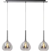 Brilliant Lampe suspendue salle à manger Hadan chrome avec verre fumé