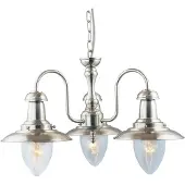 Searchlight Lampe suspendue en argent Fisherman 3 lumières