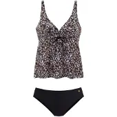 LASCANA Tankini marron / noir / blanc