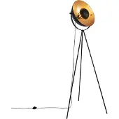 QAZQA Lampadaire noir avec or 42 cm trépied réglable - Magnax
