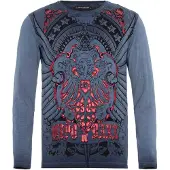 Cipo & Baxx T-Shirt bleu fumé / framboise / noir