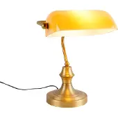 QAZQA Lampe de notaire classique en bronze avec verre ambré - Banker