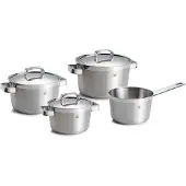 BK Conical Profi pannenset - 4-delig, Poêle + casserole, Argent