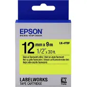 Epson LK-4YBF ruban d'étiquettes 12 mm (d'origine) - noir sur jaune fluo