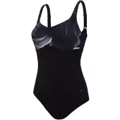Speedo Contourlustre Printed Swimsuit Noir UK 42 Femme