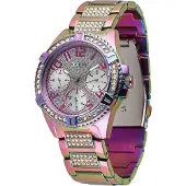 GUESS Montre à affichage analogique vert / violet foncé / rose foncé