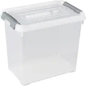 Curver Allibert boîte de rangement handy plus - clips gris - couvercle transparent - 9 l