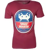 Space Invaders Hommes, T-shirt, T-shirt pour homme Round Invader, Rouge, (XL)
