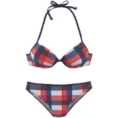 s.Oliver Bikini bleu marine / bleu clair / canneberge / rouge pastel