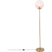QAZQA Lampadaire Art Déco en laiton avec verre rose - Pallon