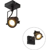 QAZQA Spot industriel noir - Suplux