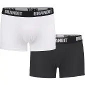 Brandit Boxers confortables pour homme, avec logo, lot de 2, blanc/noir