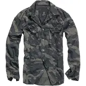 Brandit Chemise bleu-gris / kaki / vert foncé