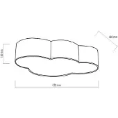 TK Lighting Plafonnier sur mesure CLOUD blanc 4xE27x40W, tissu, dimensions : 13x45x62 cm, IP20, TK-Lighting