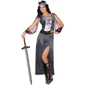 Atosa Metalized Medieval Queen Costume Gris XS-S Enfants