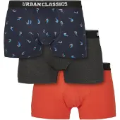 Urban Classics Boxers bleu nuit / bleu ciel / rouge orangé / noir chiné