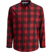 Jack & Jones Gingham Plus Size Long Sleeve Shirt Rouge 3XL Homme