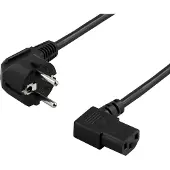 Deltaco DEL-111D câble d'alimentation Black CEE7/7 IEC C13 (10 m), Câble d'alimentation, Noir
