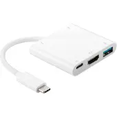 Goobay 71431 (USB-C, 5 ports), Station d’accueil + hub USB, Blanc