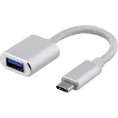 Deltaco USBC-1276 Câble USB A Argent (0.10 m, USB 3.2 Gen 1)