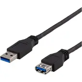 Deltaco USB 3.1 Gen1 Foerlaengning Svart 1m (1 m, USB 3.2 Gen 2)
