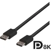 Deltaco DP8K-1020 Câble DisplayPort Noir (2 m), Câble vidéo, Noir