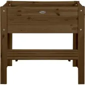 Pflanzen-Kölle Bordure de jardin surélevée avec étagère, couleur marron foncé, dimensions : 80,5 x 78,5 x 40 cm