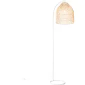 QAZQA Lampadaire rustique blanc avec rotin - Sam