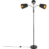 QAZQA Lampadaire moderne noir 3 lumières - Carmen