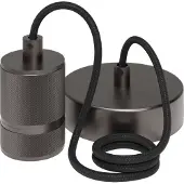 Calex Lampe suspendue Pendel Cord gris métallisé