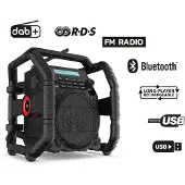 Perfectpro UBOX 400R2 Radio De Chantier - FM RDS / DAB+ - Entrée AUX - Bluetooth - Fonctionne Sur Secteur Et Sur Batterie