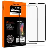 Spigen Tempered Glass (2 pcs, Apple iPhone 11 Pro, Apple iPhone X, Apple iPhone XS), Téléphone portable : film de protection, Transparent, Noir