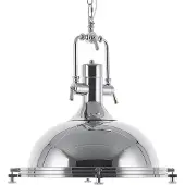 Beliani Suspension argent chromé métal luminaires industriels