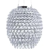 Beliani Suspension cristal transparent 110 cm cadre métallique avec cristaux diffusant la lumière magique
