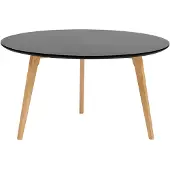 Beliani Table basse noire ø 80 cm en MDF et bois rond. Design moderne
