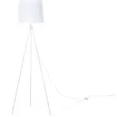 Beliani Lampadaire métal blanc abat-jour tissu 149 cm câble à trois pieds avec interrupteur design rétro
