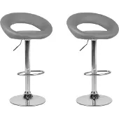 Beliani Ensemble de 2 barres réglables Hockers Gris Peoria Lumarko