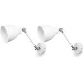 Beliani Applique murale Blanc Métal Lot de 2 avec bras pivotant réglable En forme de cloche Design moderne