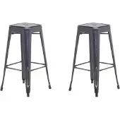 Beliani Trend set de 2 tabourets de bar en métal noir/doré 76 cm industriel