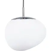Beliani Lampe suspendue Verre blanc Eléments argentés Forme irrégulière 1 Lumière moderne