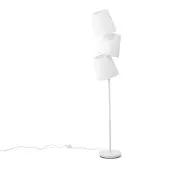 Beliani Lampadaire crème métal blanc 164 cm 3lampes abat-jour tissu long câble avec interrupteur retro design