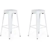 Beliani Lot de 2 tabourets de bar 76 cm blanc CABRILLO
