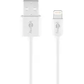 Goobay 43320 Câble de charge et de synchronisation Lightning USB, 1 m, blanc - Câble MFi pour Apple iPhone/iPad blanc