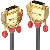 Lindy Gold - Câble DVI - liaison double - DVI-D (M) pour DVI-D (M) - 3 m - vis moletées - gris
