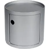 Kartell table de chevet COMPONIBILI à un élément (Pas de couverture) (Silver H 38,50 cm - 4955 - ABS)